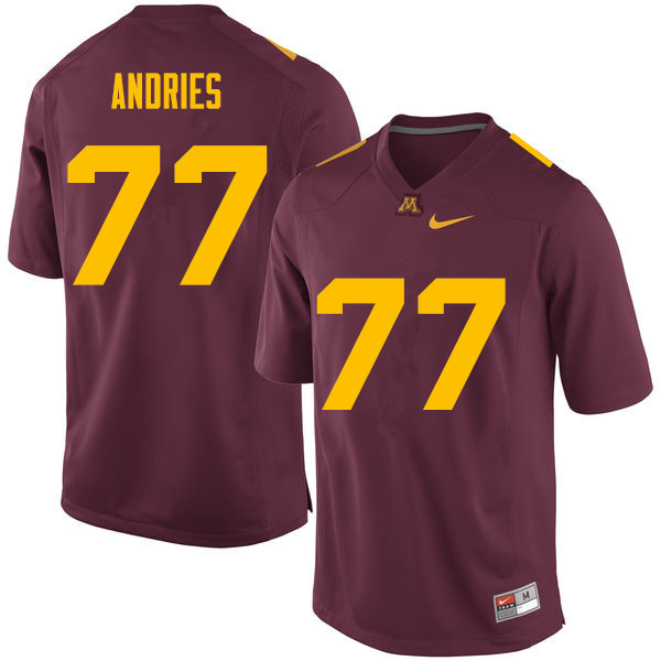 Men #77 Blaise Andries Minnesota Golden Gophers College Football Jerseys Sale-Maroon